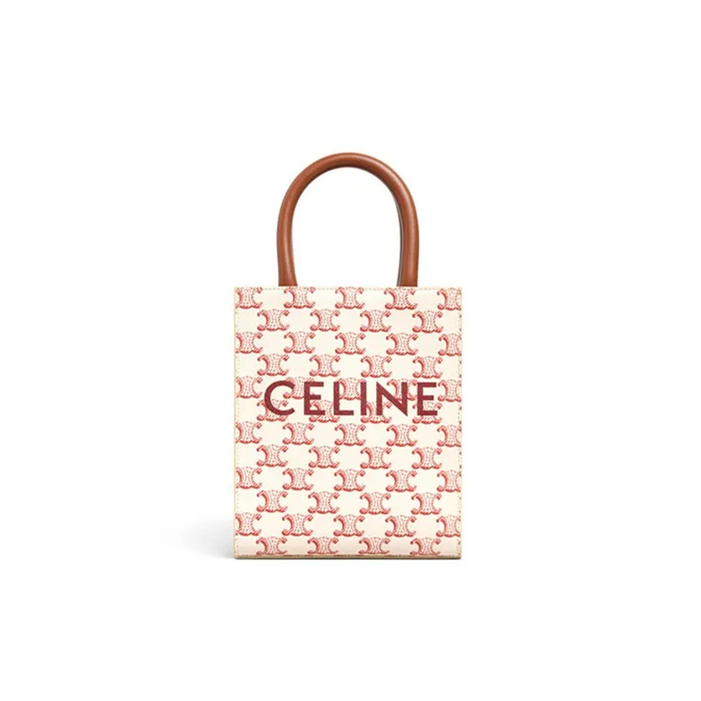 CELINE MINI TOTE IN CABAS TRIOMPHE PRINTS AND LEATHER 194372BZK.27ED (21*17*4cm)